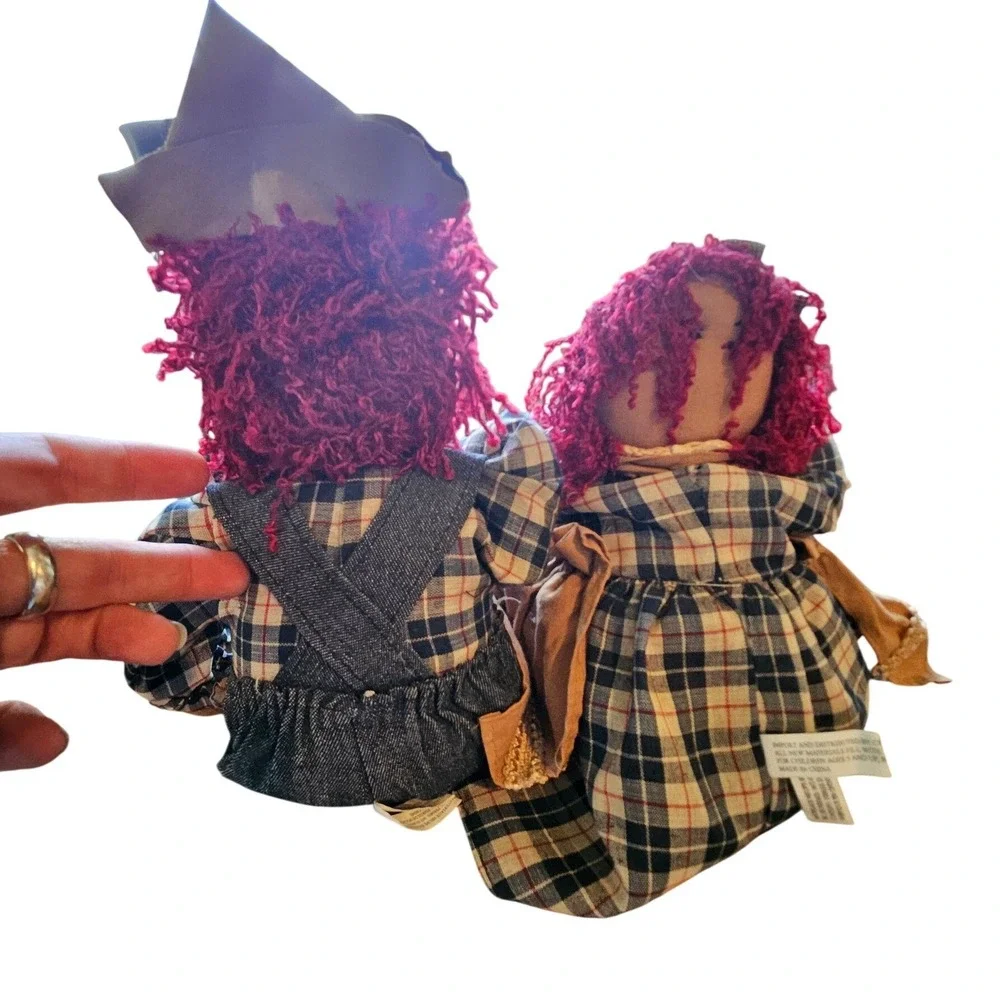 Vintage Style Primitive Raggedy Ann & Andy Dolls Farmhouse Decor